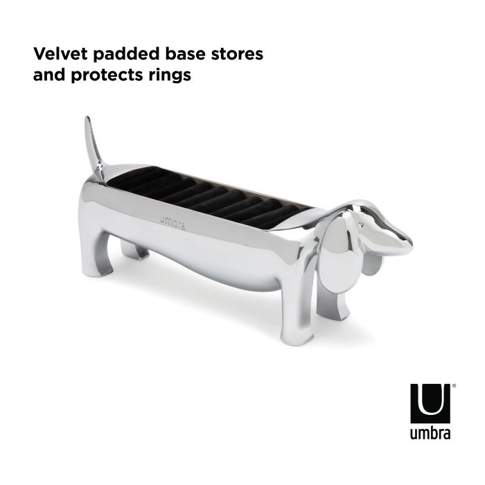 UMBRA DACHSIE RING HOLDER CHROME 14X4X6CM      SKU 299245-158