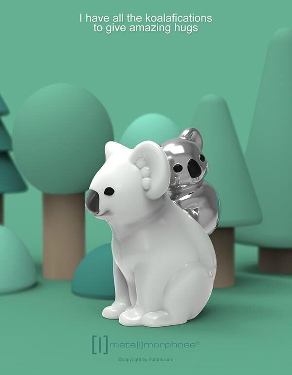 Metalmorphose - Keychain Koala Family
