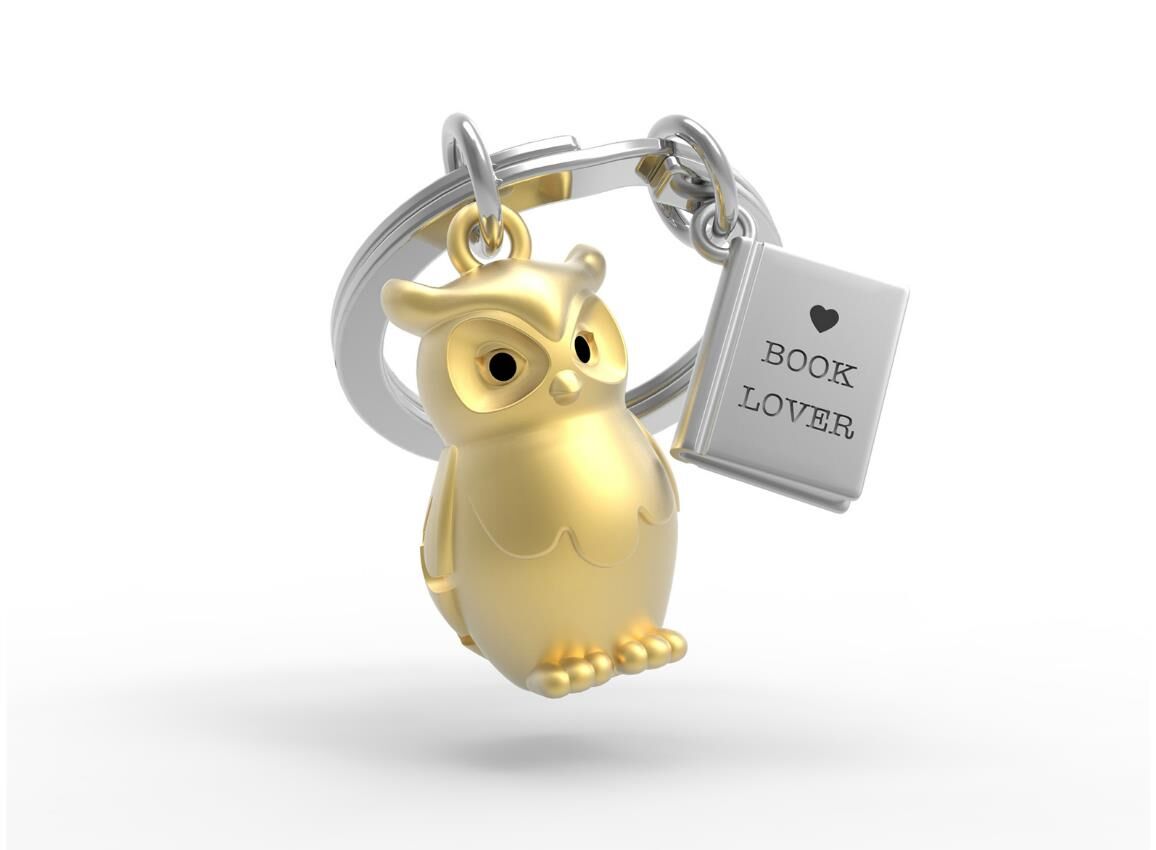 Metalmorphose - Keychain Owl & Book