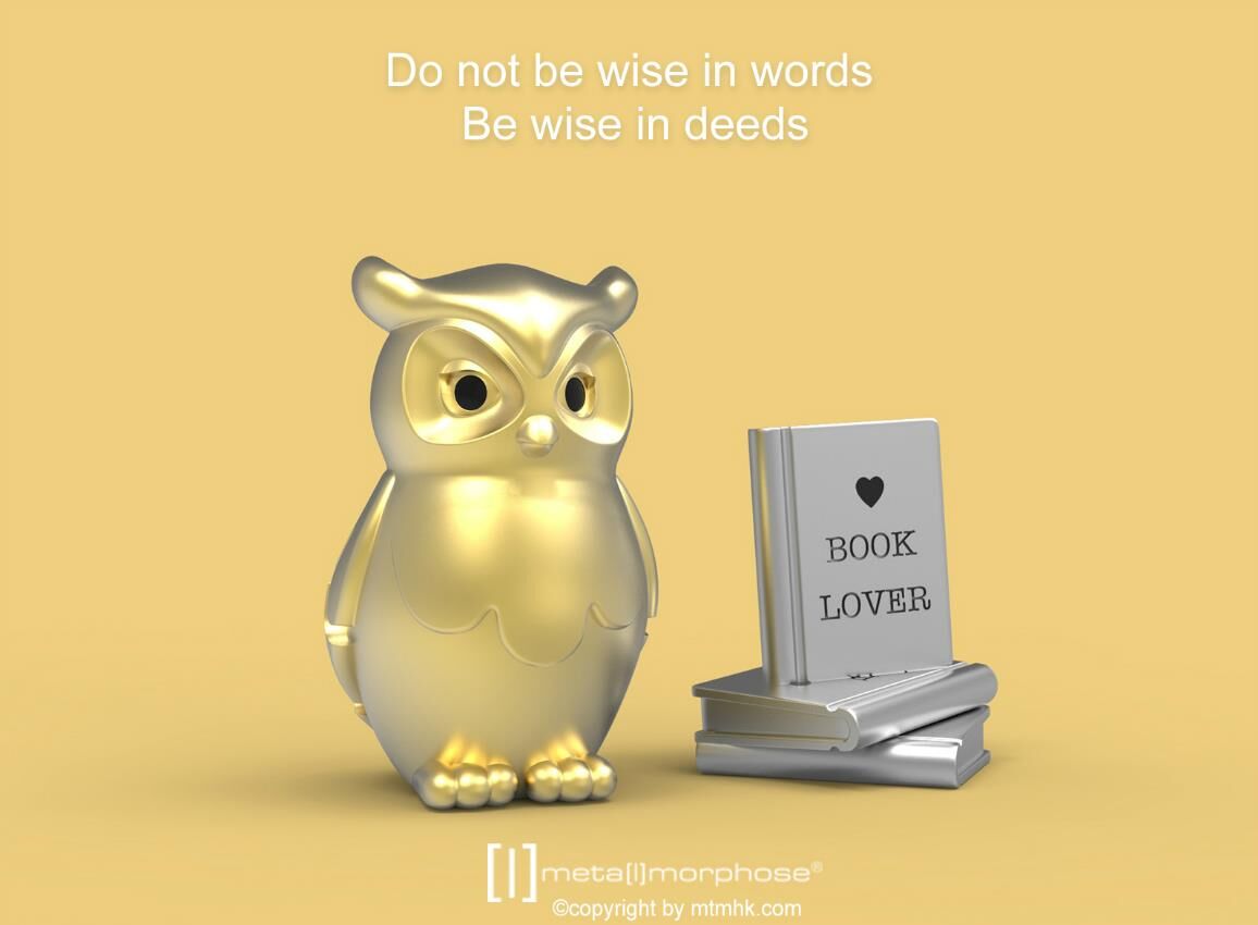 Metalmorphose - Keychain Owl & Book