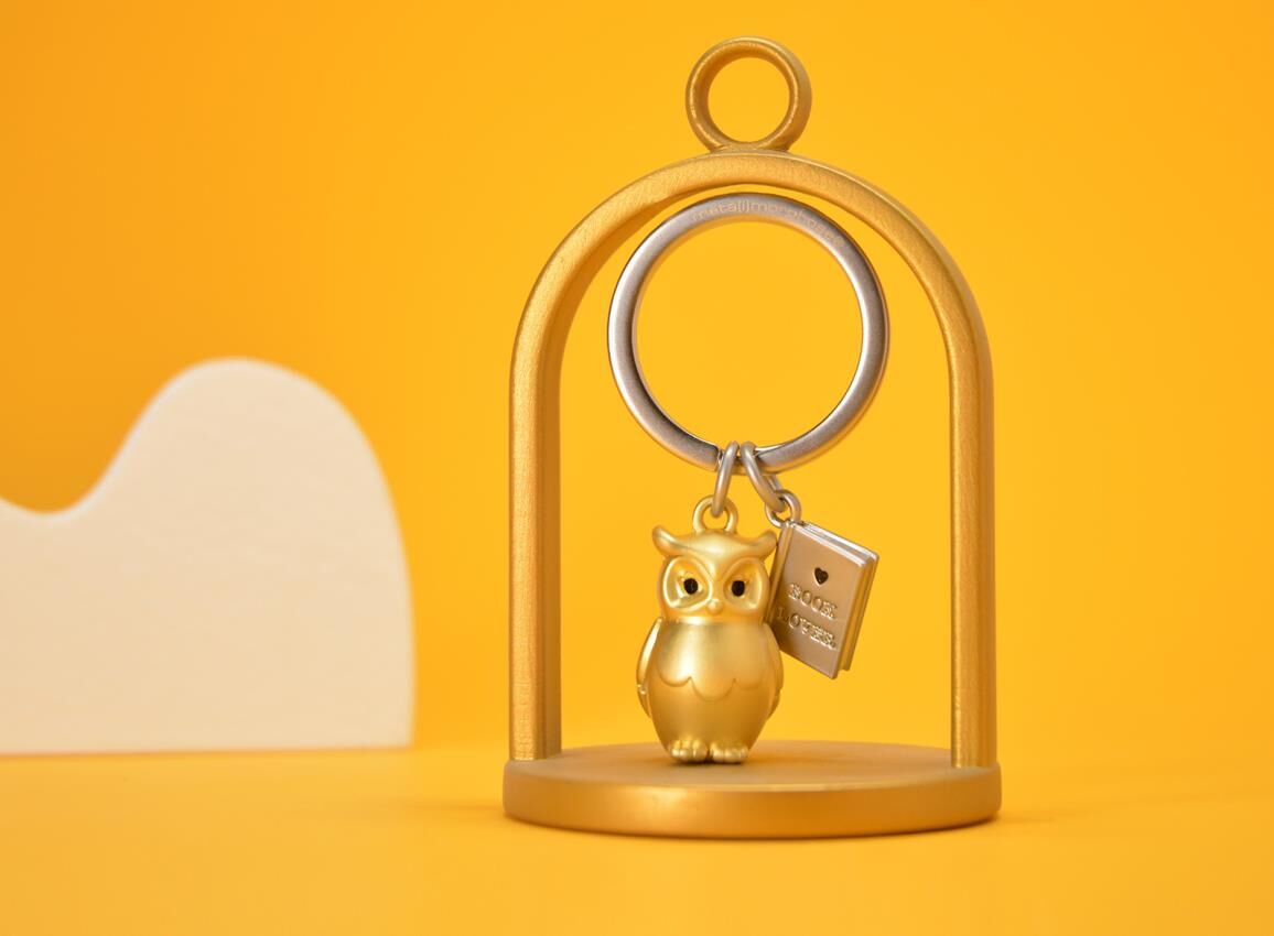 Metalmorphose - Keychain Owl & Book