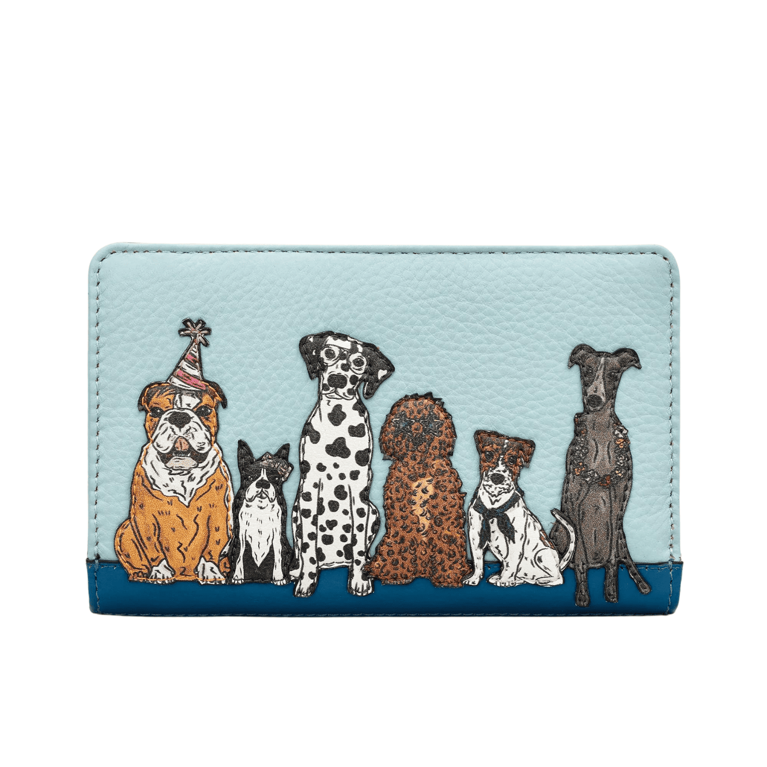 Ladies Small Zip Around Purse – Party Dogs(Y1089)