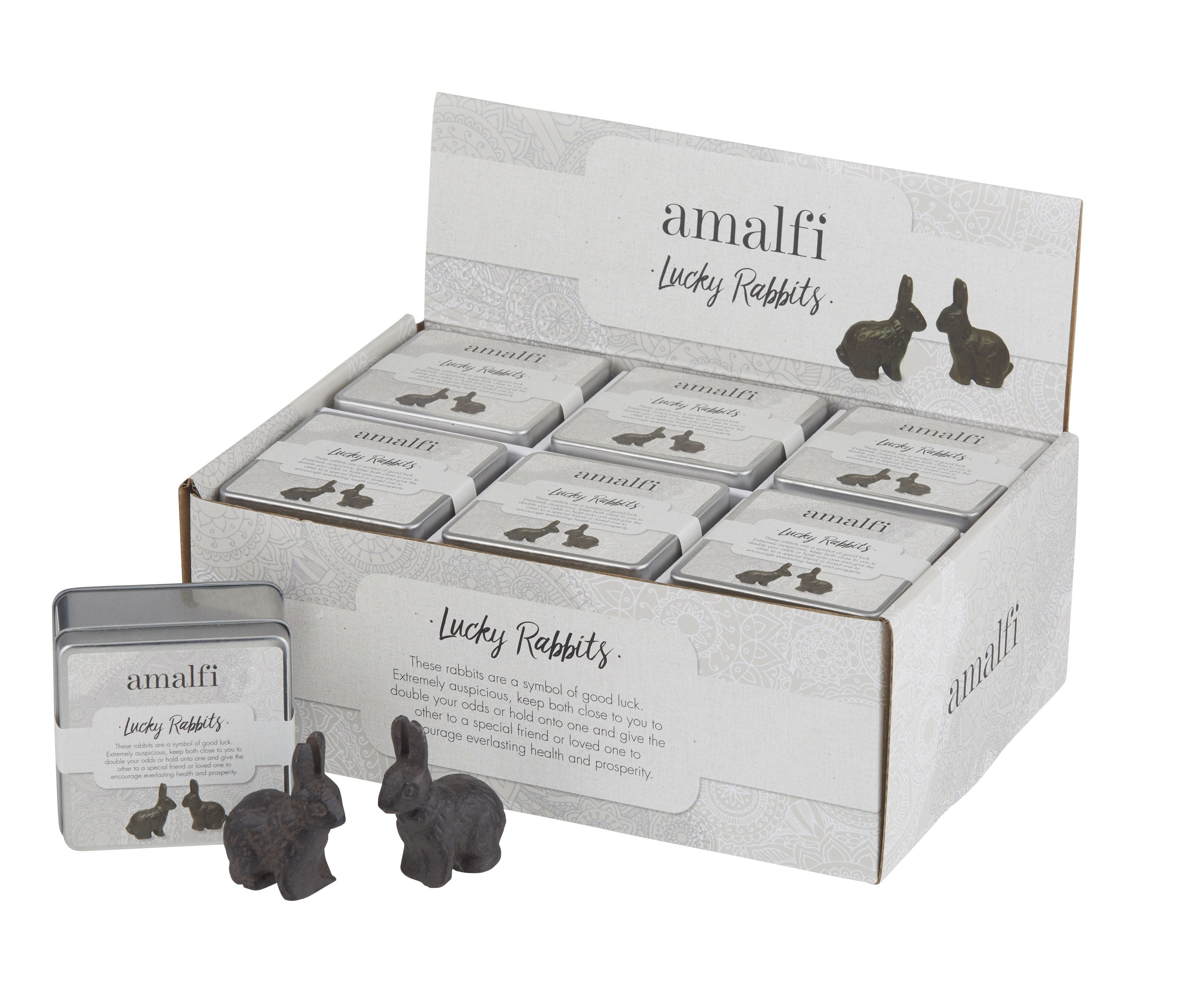 AMALFI LUCKY RABBITS 2PCS SET RUSTIC BROWN 4X7CM    SKU EMDE 06